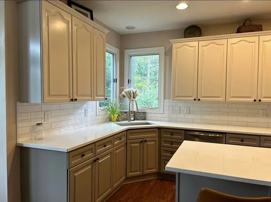 SW 6071 kitchen cabinets paint review