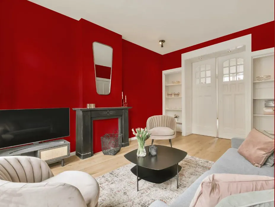 Sherwin Williams Positive Red victorian house interior