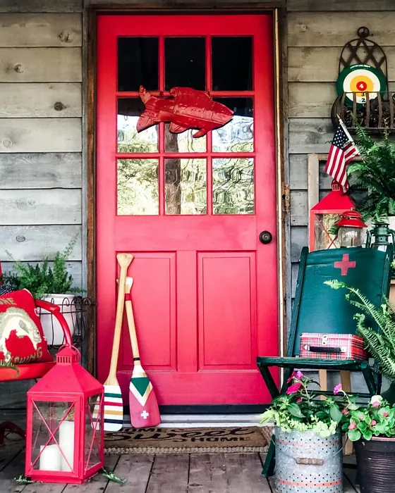 Sherwin Williams Positive Red front door paint review