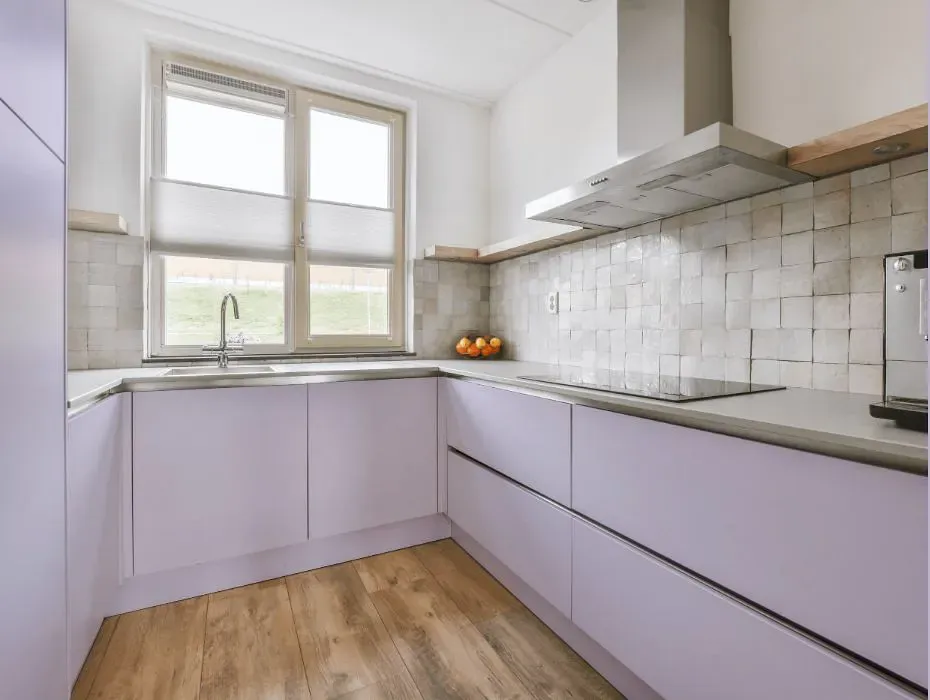 Sherwin Williams Potentially Purple small kitchen cabinets