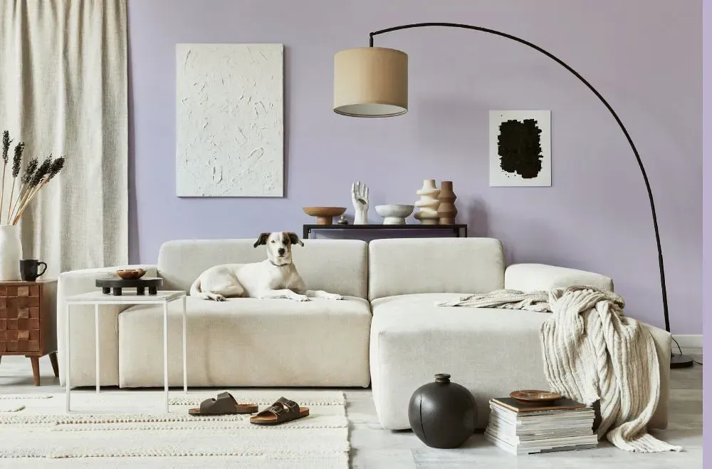 Sherwin Williams Potentially Purple cozy living room