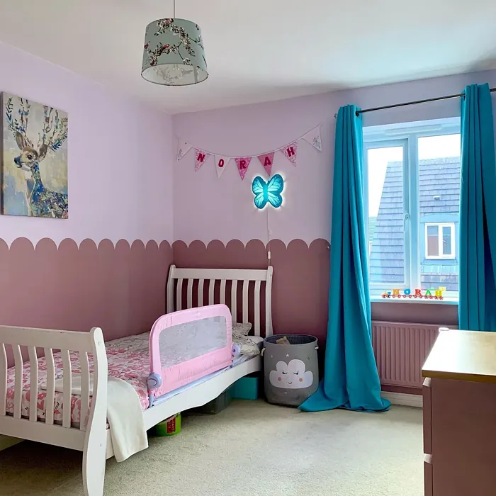 Dulux Pressed Petal kids' room scalloped wall