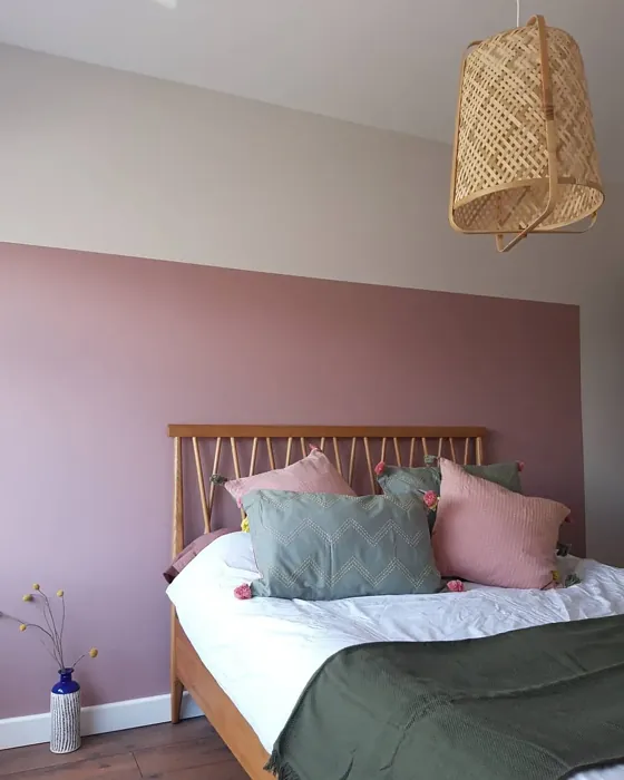 Dulux Pressed Petal bedroom color-block