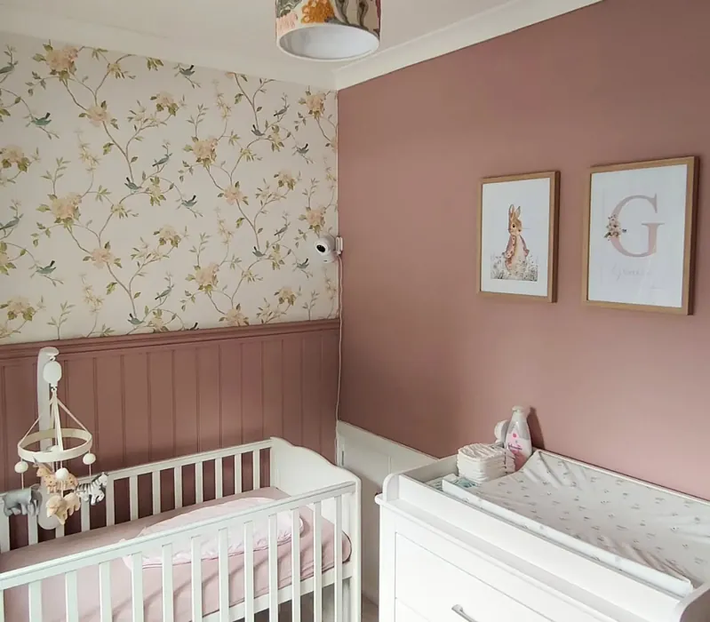 Dulux Pressed Petal cozy nursery interior