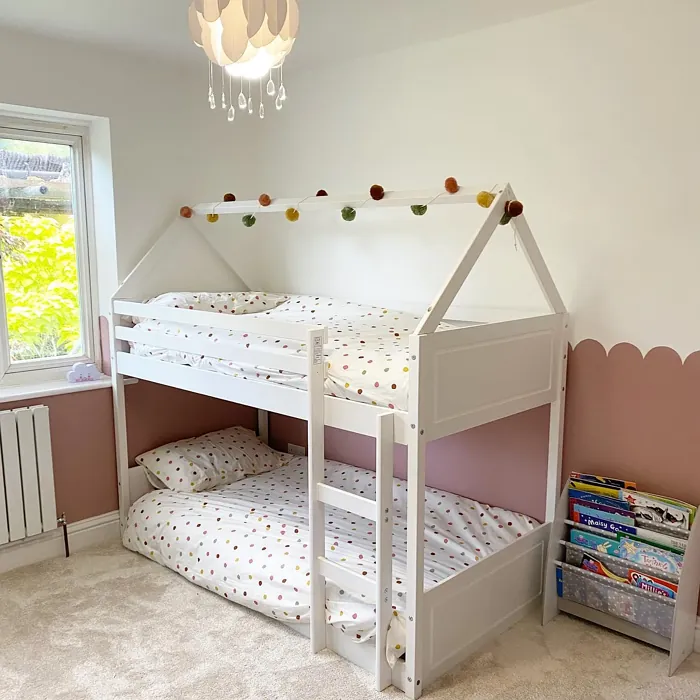 Dulux Pressed Petal cozy kids' room scalloped wall