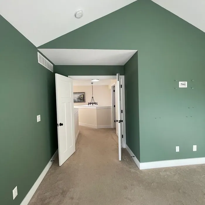 Sherwin Williams Privilege Green bedroom 