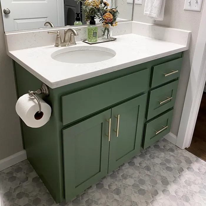 Privilege Green bathroom vanity 