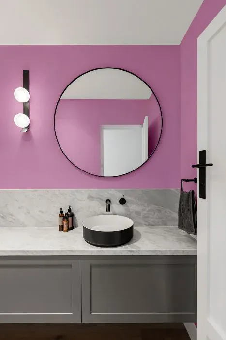 Sherwin Williams Prominent Pink minimalist bathroom