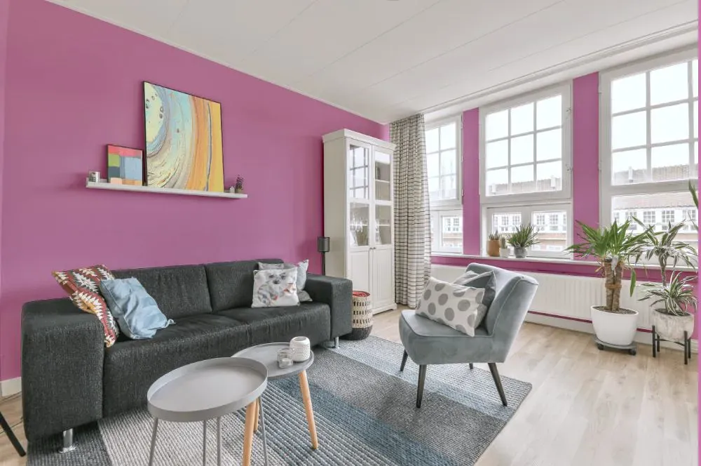 Sherwin Williams Prominent Pink living room walls