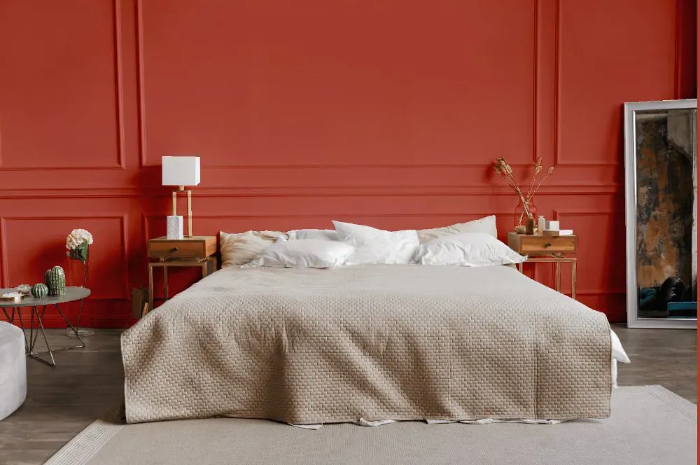 Sherwin Williams Quite Coral bedroom