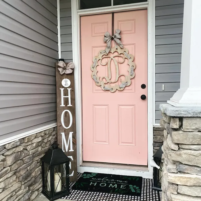 Sherwin Williams Rachel Pink front door color review