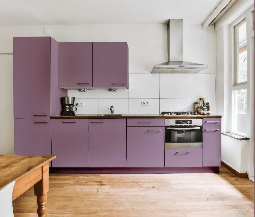 Sherwin Williams Radiant Lilac kitchen cabinets