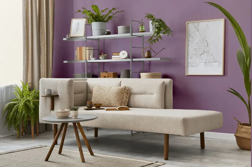 Sherwin Williams Radiant Lilac living room