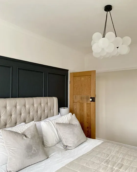 Farrow and Ball Railings bedroom wall panelling