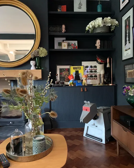 Farrow and Ball Railings eclectic living room 