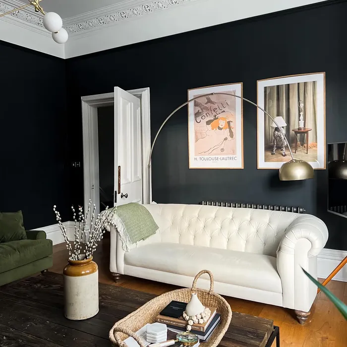 Farrow and Ball Railings mid-century living room color