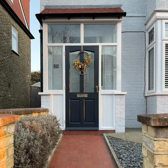 Farrow and Ball Railings dark front door 