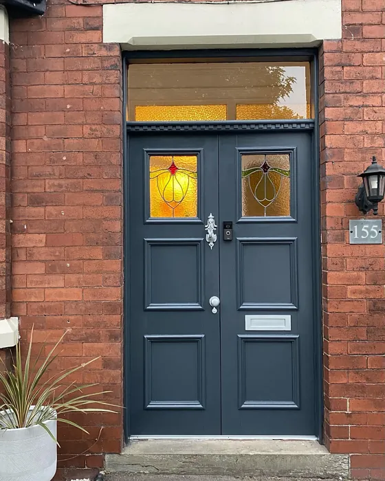 Farrow and Ball Railings dark front door color