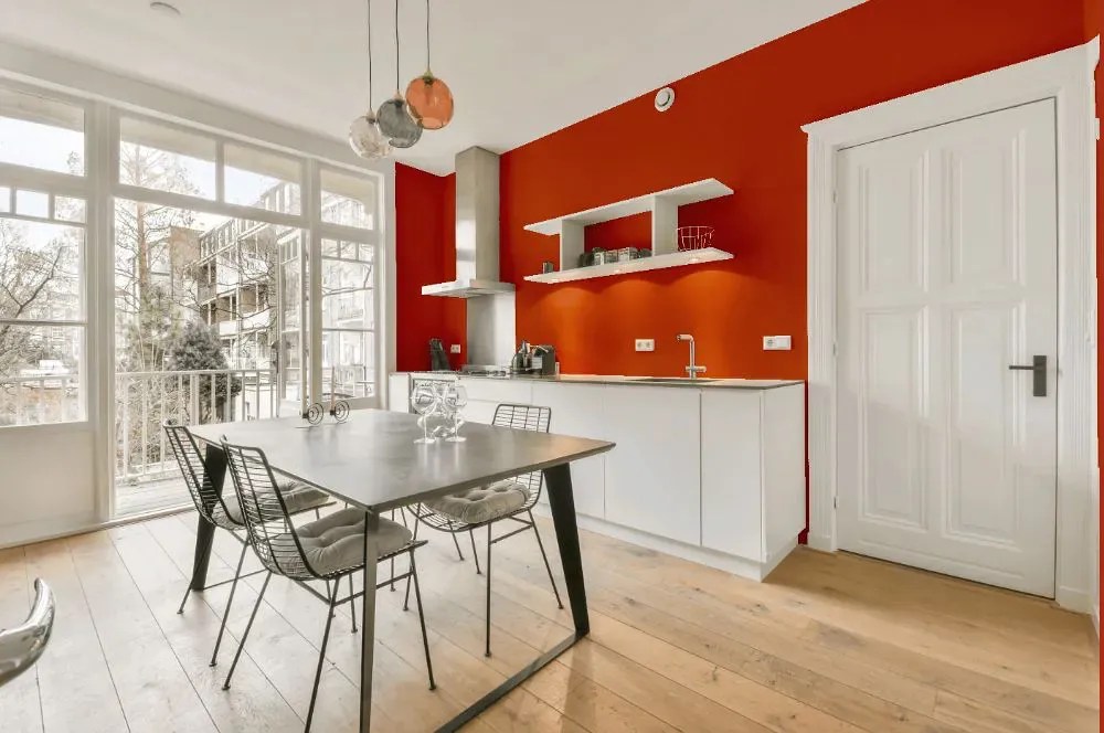 Sherwin Williams Raucous Orange kitchen review