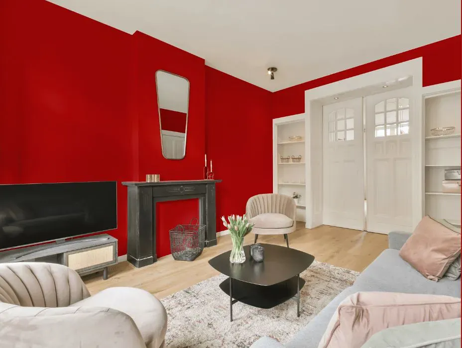 Sherwin Williams Real Red victorian house interior