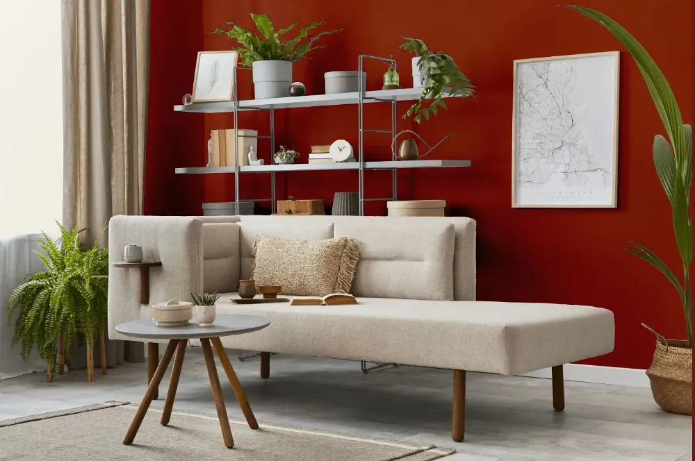 Sherwin Williams Red Prairie living room