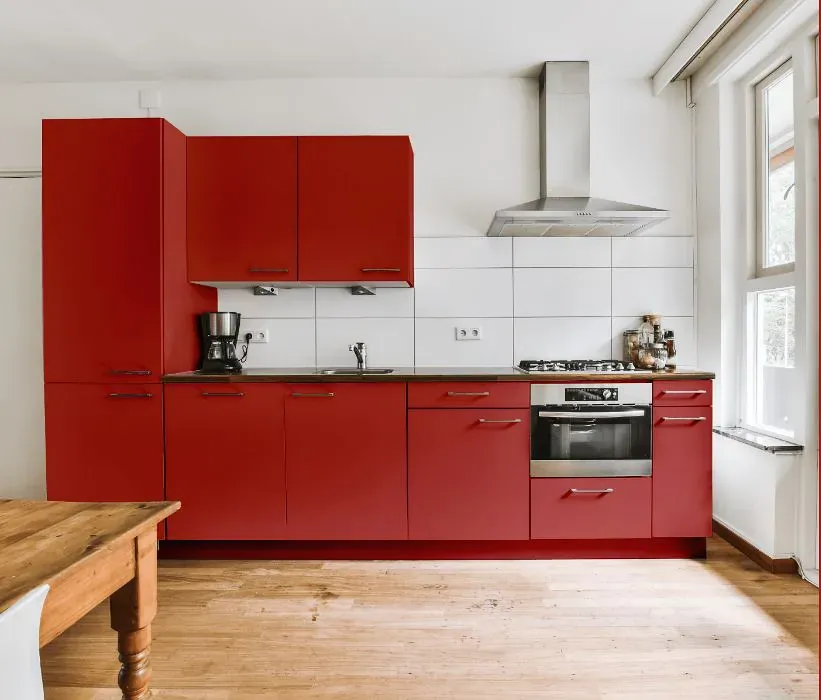 Sherwin Williams Red Tomato kitchen cabinets