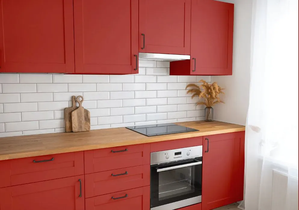 Sherwin Williams Red Tomato kitchen cabinets