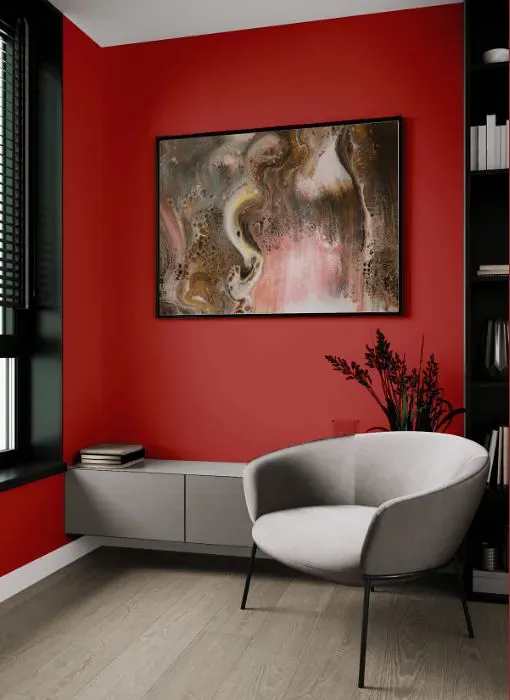 Sherwin Williams Red Tomato living room