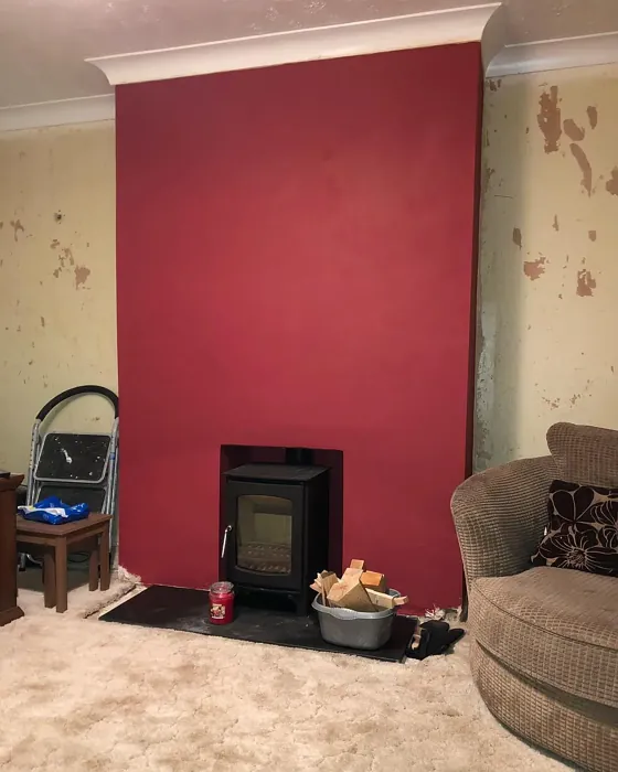 Dulux Redcurrant Glory living room fireplace 