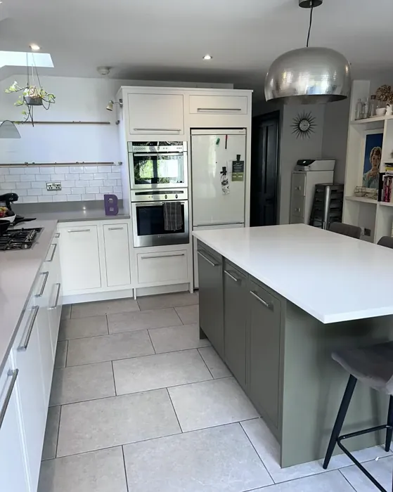 Reduced Green kitchen cabinets paint