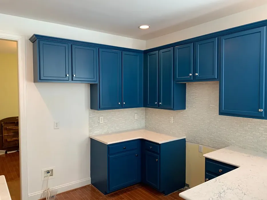 Sherwin Williams Regatta Blue Kitchen Cabinets