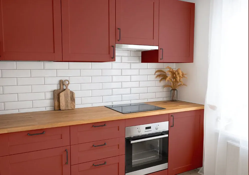 Sherwin Williams Rembrandt Ruby kitchen cabinets
