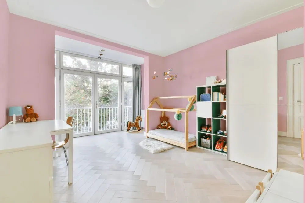 Sherwin Williams Reverie Pink kidsroom interior, children's room