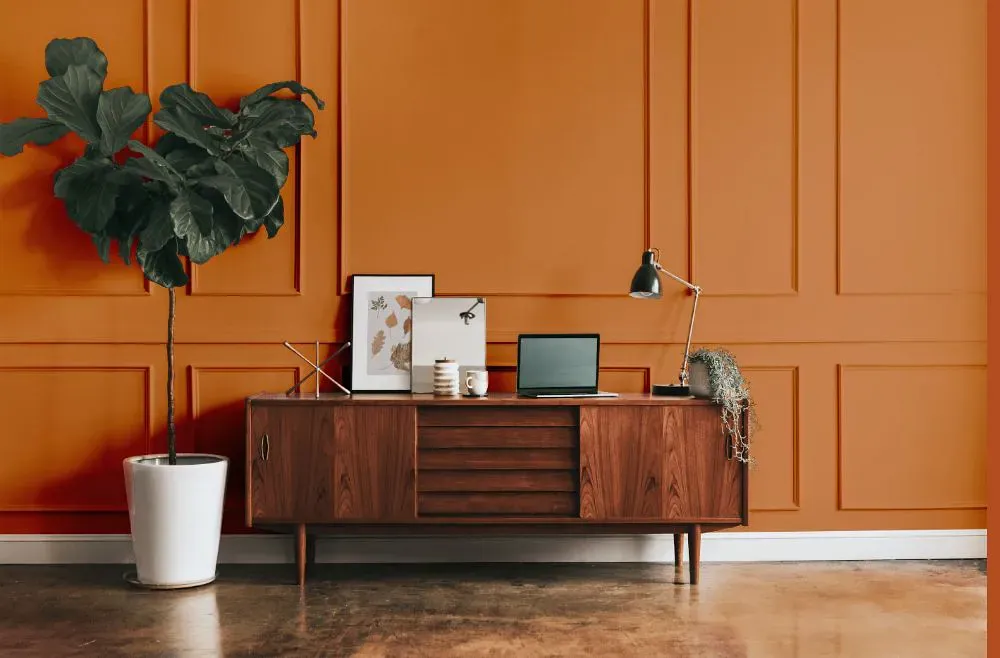 Sherwin Williams Rhumba Orange modern interior