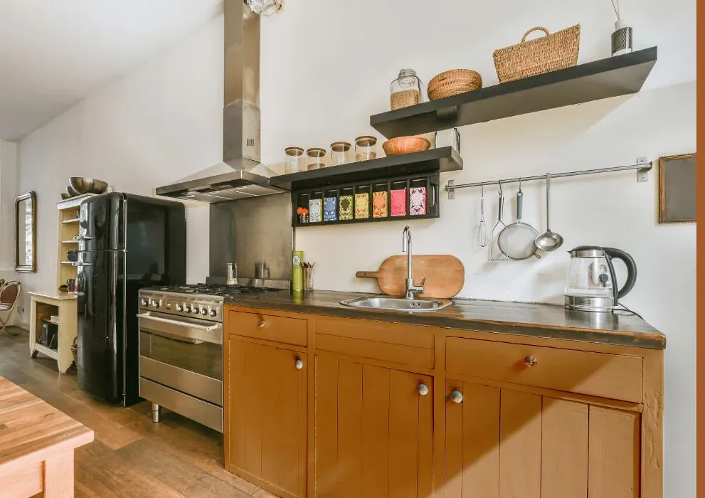 Sherwin Williams Rookwood Amber kitchen cabinets