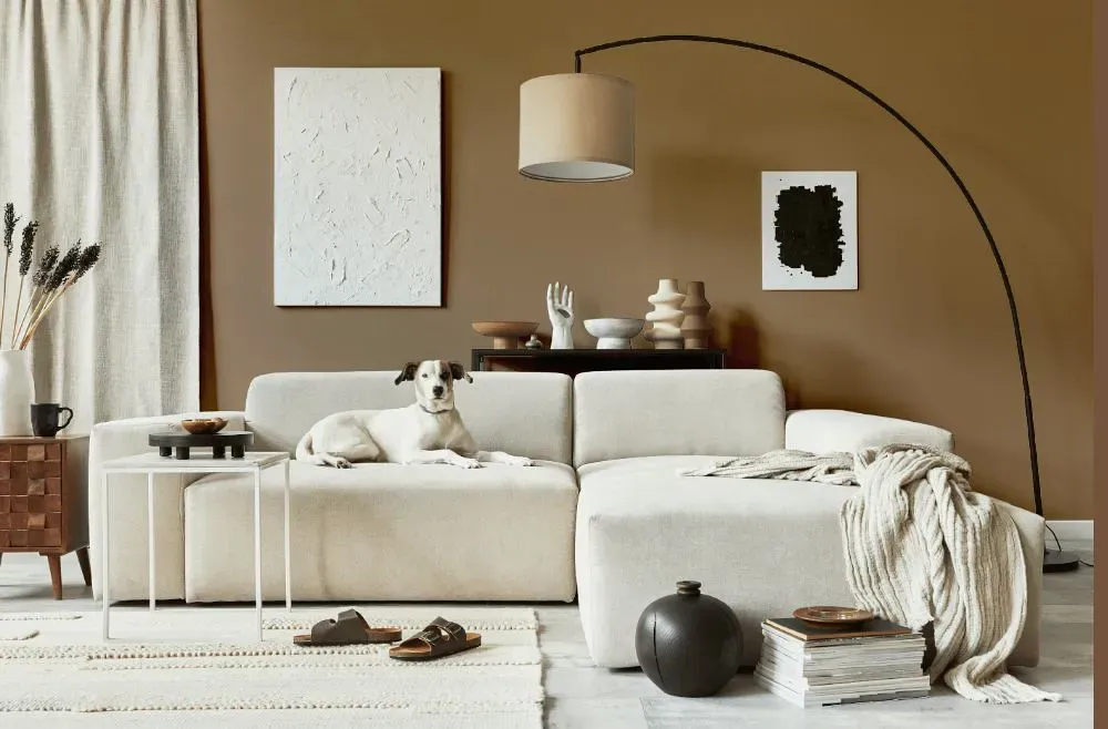 Sherwin Williams Rookwood Clay cozy living room