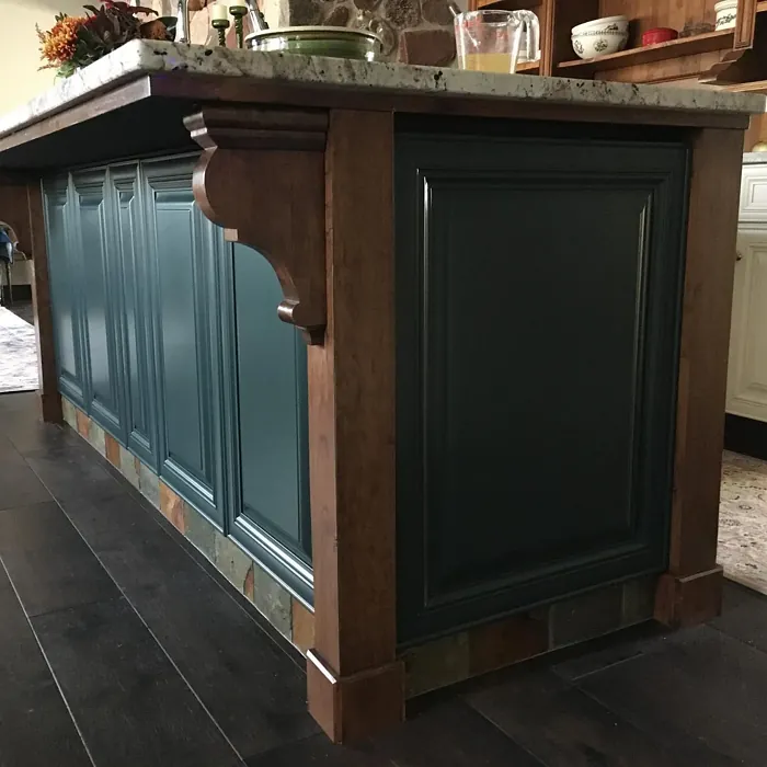 Rookwood shutter green kitchen cabinets