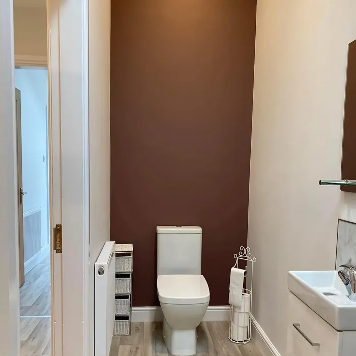 Dulux Rose Bark bathroom accent wall