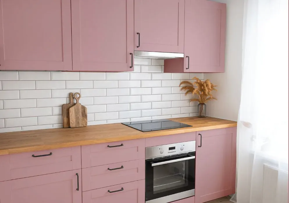 Sherwin Williams Rose Embroidery kitchen cabinets