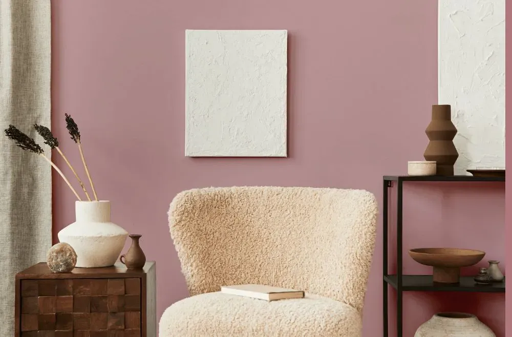 Sherwin Williams Rose Embroidery living room interior