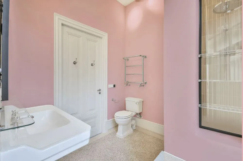 Sherwin Williams Rose Pink bathroom