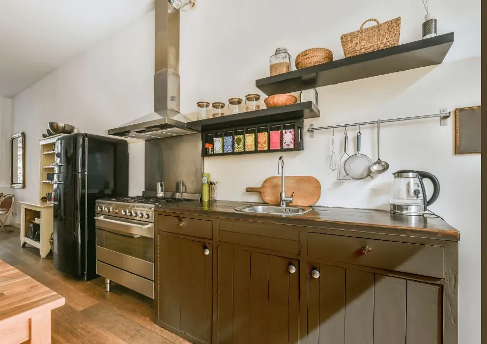 Sherwin Williams Roycroft Brass kitchen cabinets