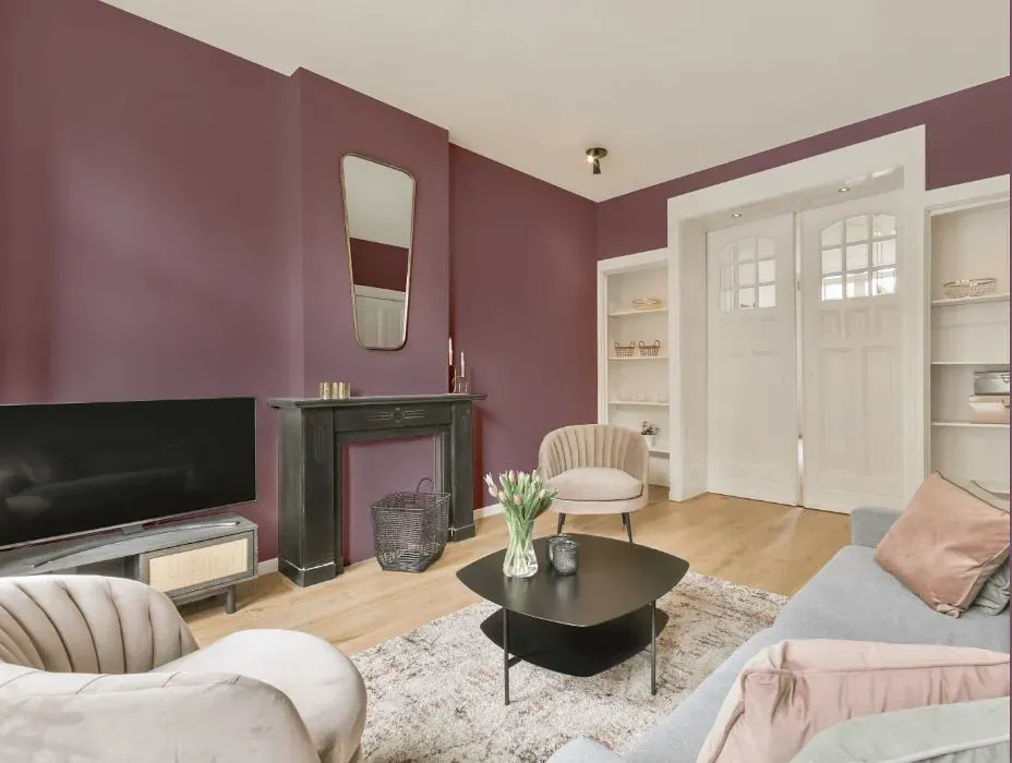 Sherwin Williams Ruby Violet victorian house interior