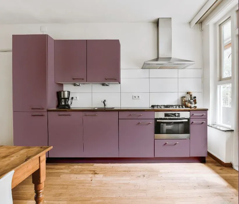 Sherwin Williams Ruby Violet kitchen cabinets