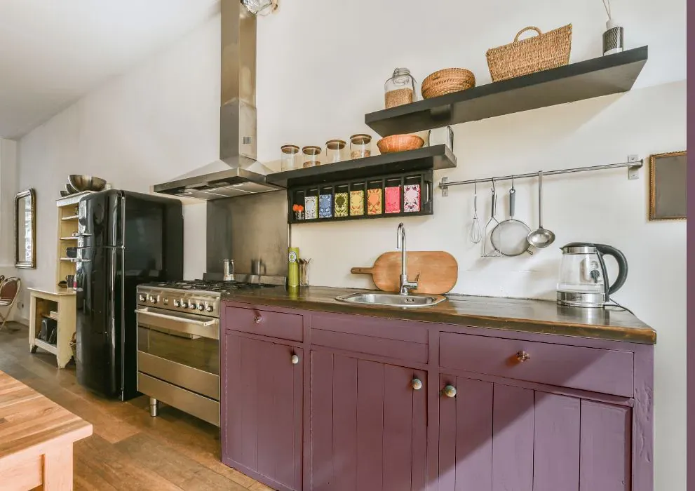 Sherwin Williams Ruby Violet kitchen cabinets