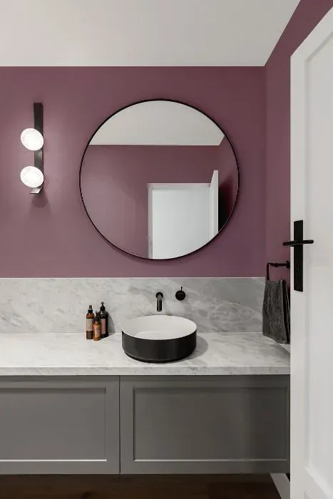 Sherwin Williams Ruby Violet minimalist bathroom
