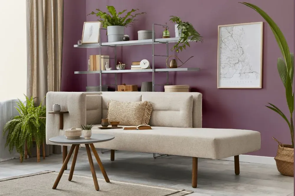Sherwin Williams Ruby Violet living room
