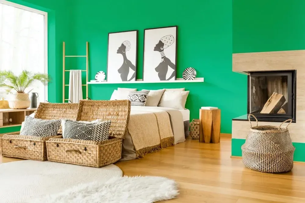 NCS S 1060-G boho bedroom interior