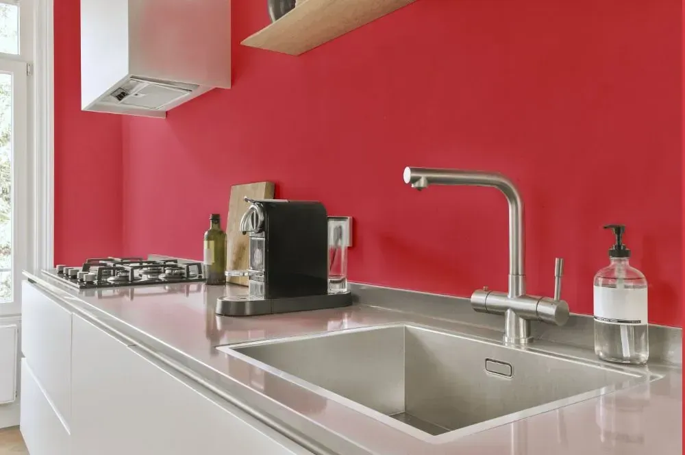 NCS S 1060-R kitchen painted backsplash