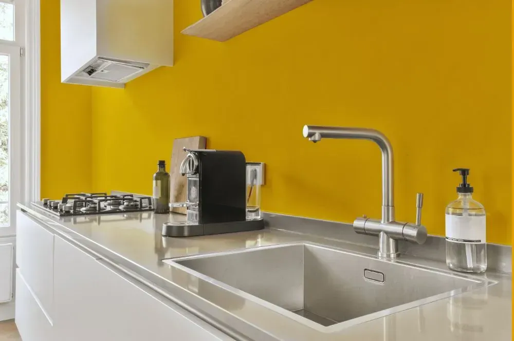 NCS S 1080-Y kitchen painted backsplash